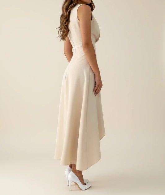 Elegant Wrap Sleeveless Midi Dress