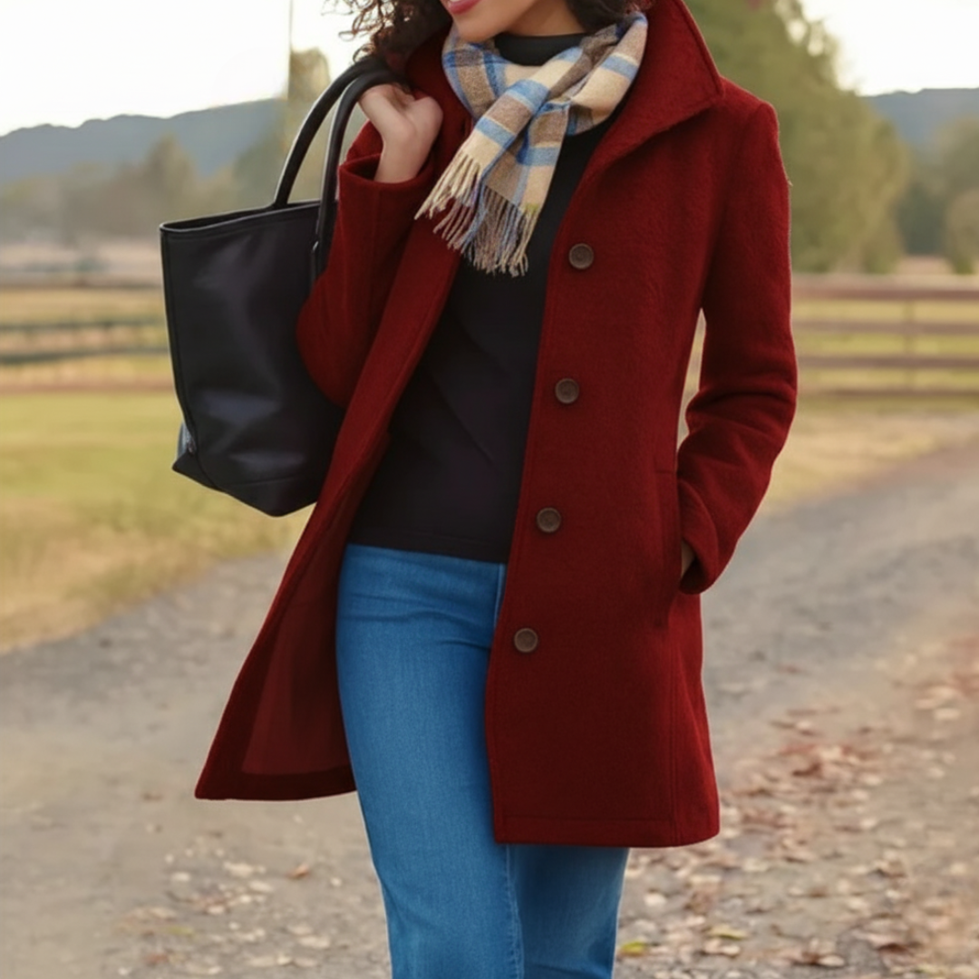 Classic Mid-Length Button-Front Coat