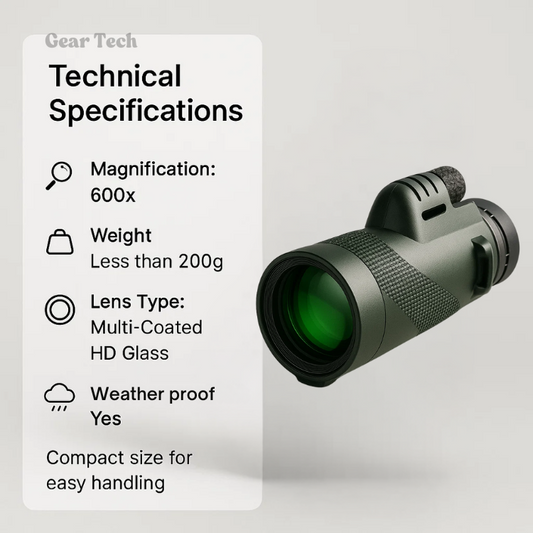 Dayhills | Compact 600x Ultra-Zoom Monocular | HD Lens, Lightweight & Perfect for Hiking, Birdwatching, and Sports Events