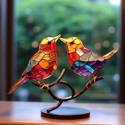 Dayhills | Glass Stained Bird Sculpture Ornament