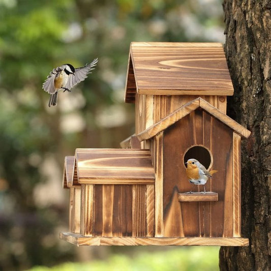 FeatherHome | Weatherproof Wooden Birdhouse for Wild Birds