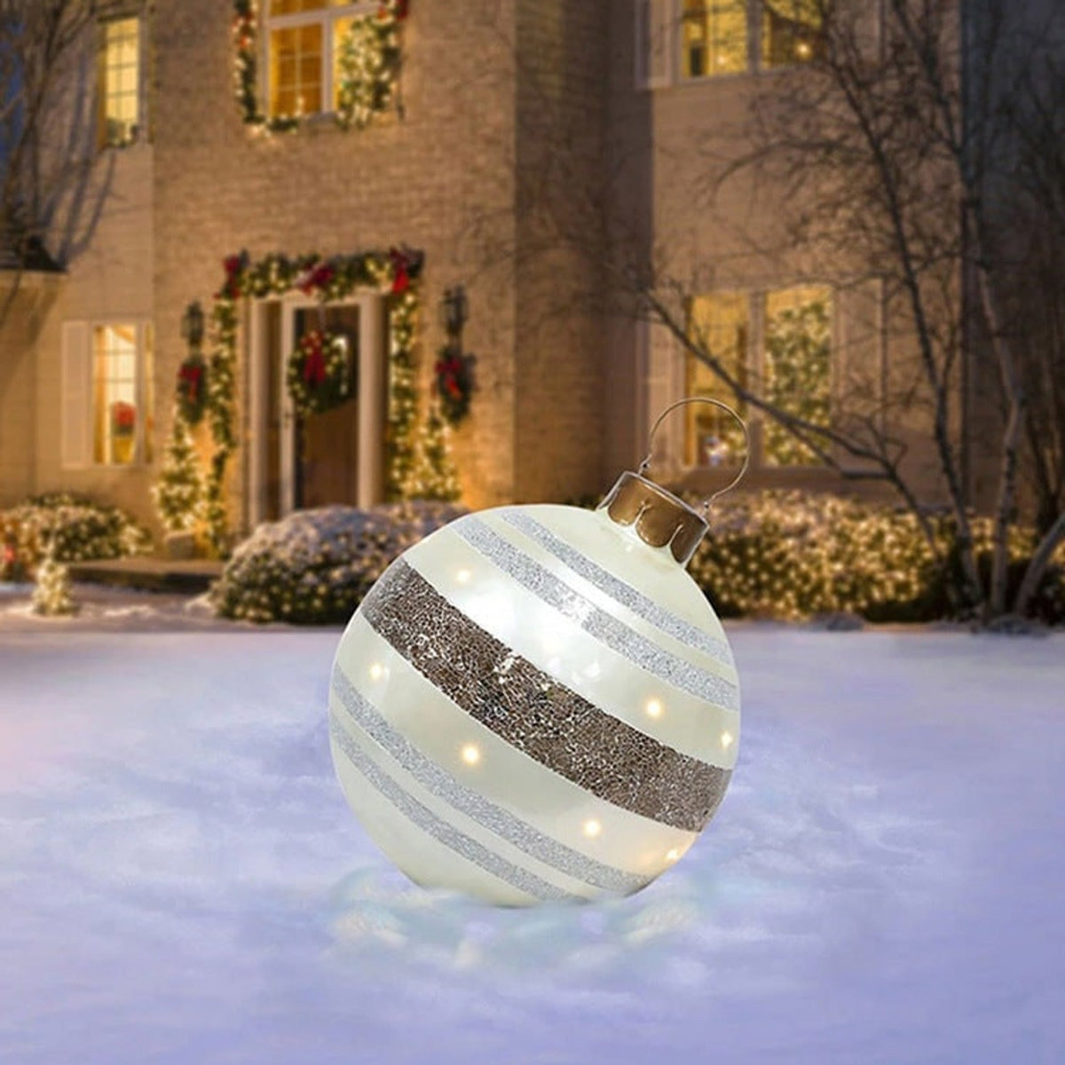 Inflatable Christmas Ornament Ball with Snowflake Pattern