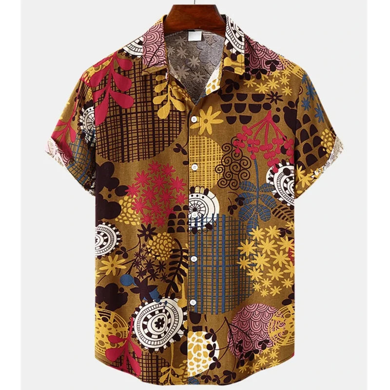 Men's Lightweight Floral Pattern Tropical Shirt