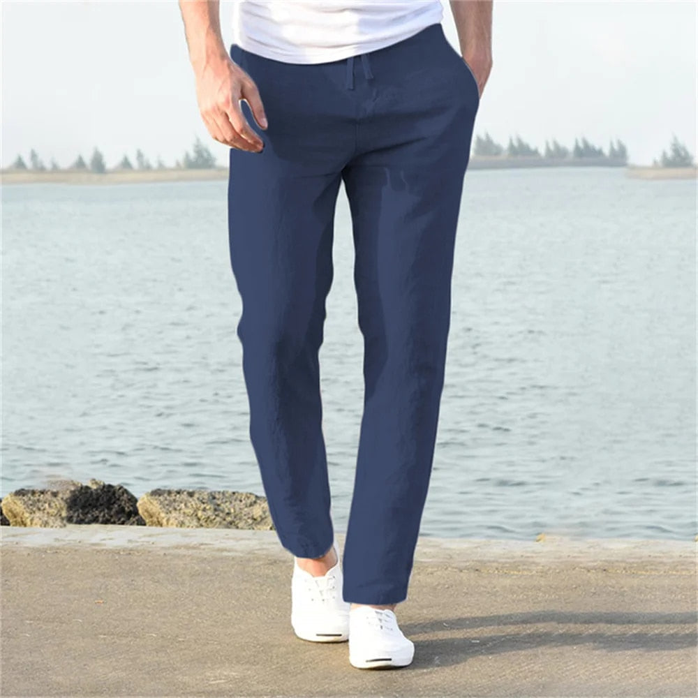 Image of Men's Straight Leg Drawstring Casual Pants