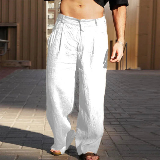 Image of Men's Wide Leg Pleated Casual Pants