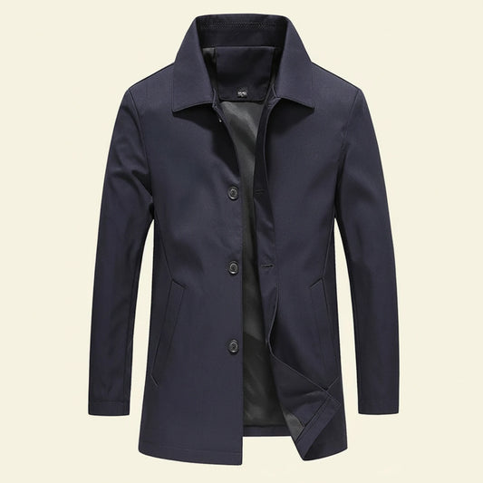Men's Minimalist Mid-Length Overcoat