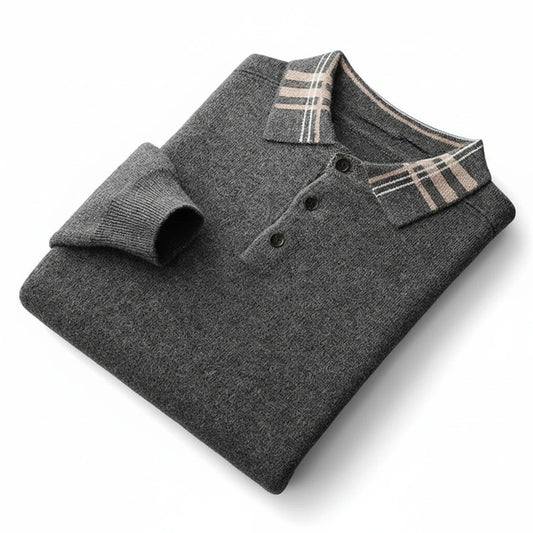 Men's Long Sleeve Polo Sweater