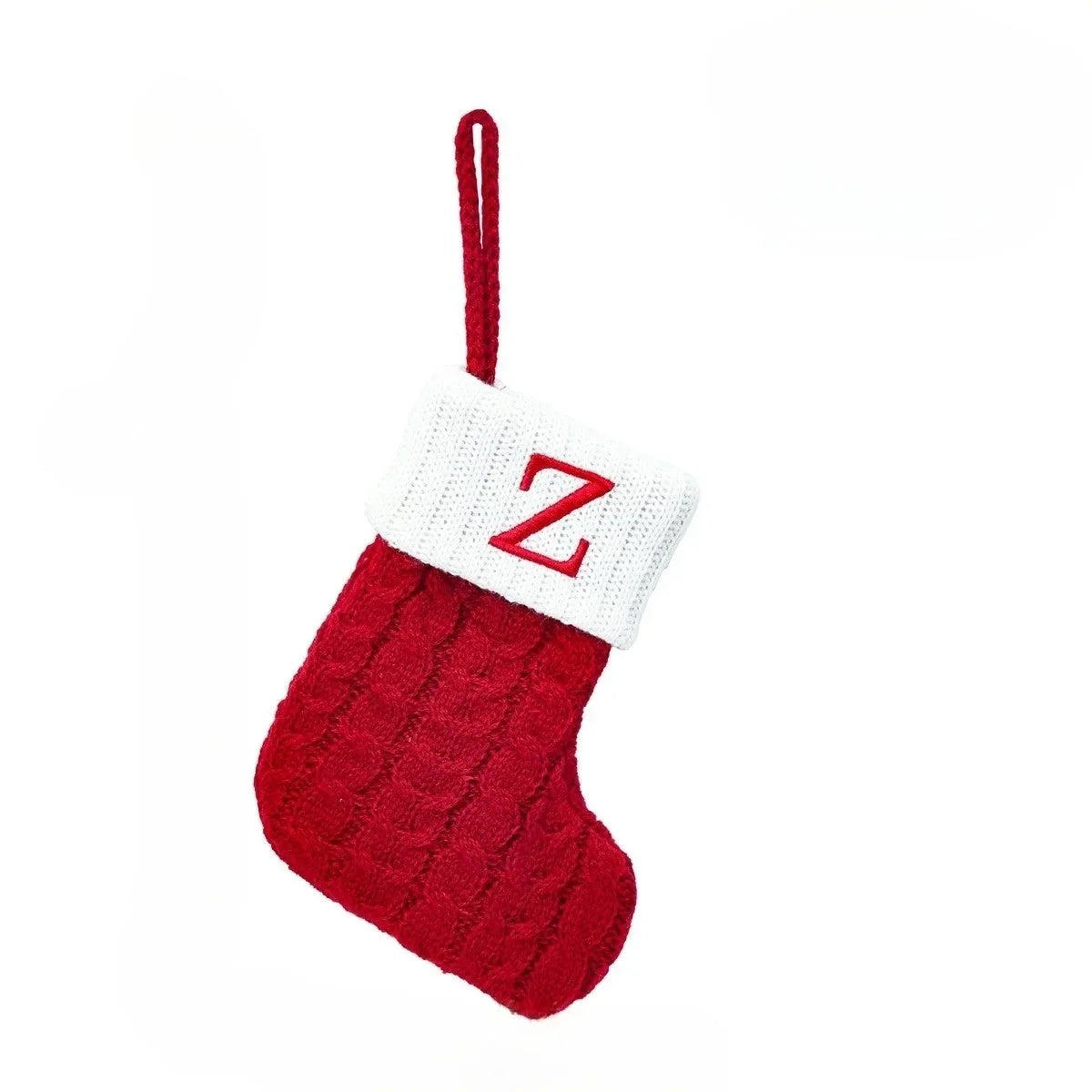 Mini Cable Knit Christmas Stocking with Embroidered Initial
