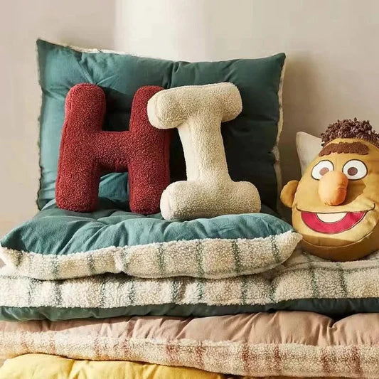 Personalized Letter Throw Pillow for Sofa