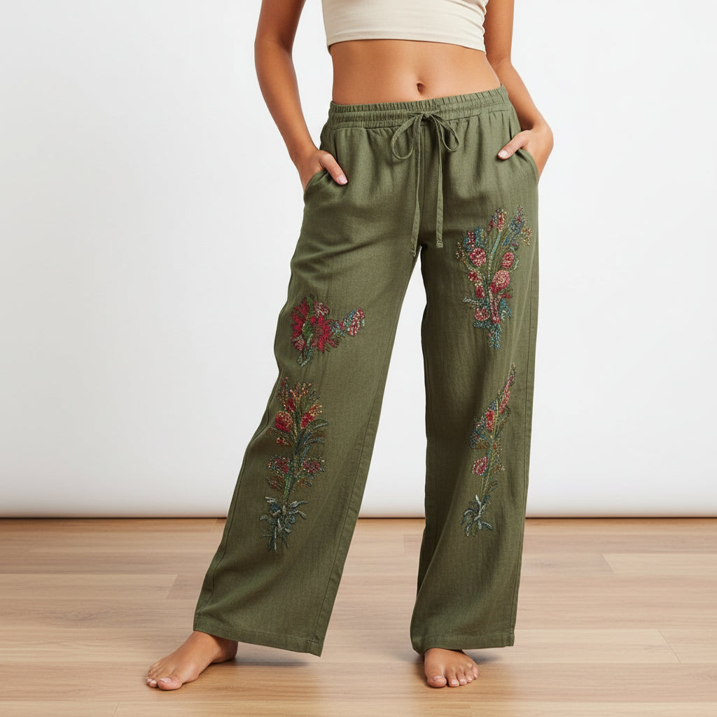 Women's Wide Leg Drawstring Pants