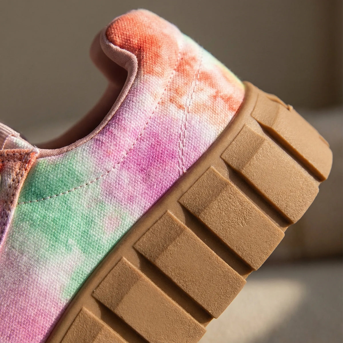 Women's Tie-Dye Platform Sneakers with Chunky Sole