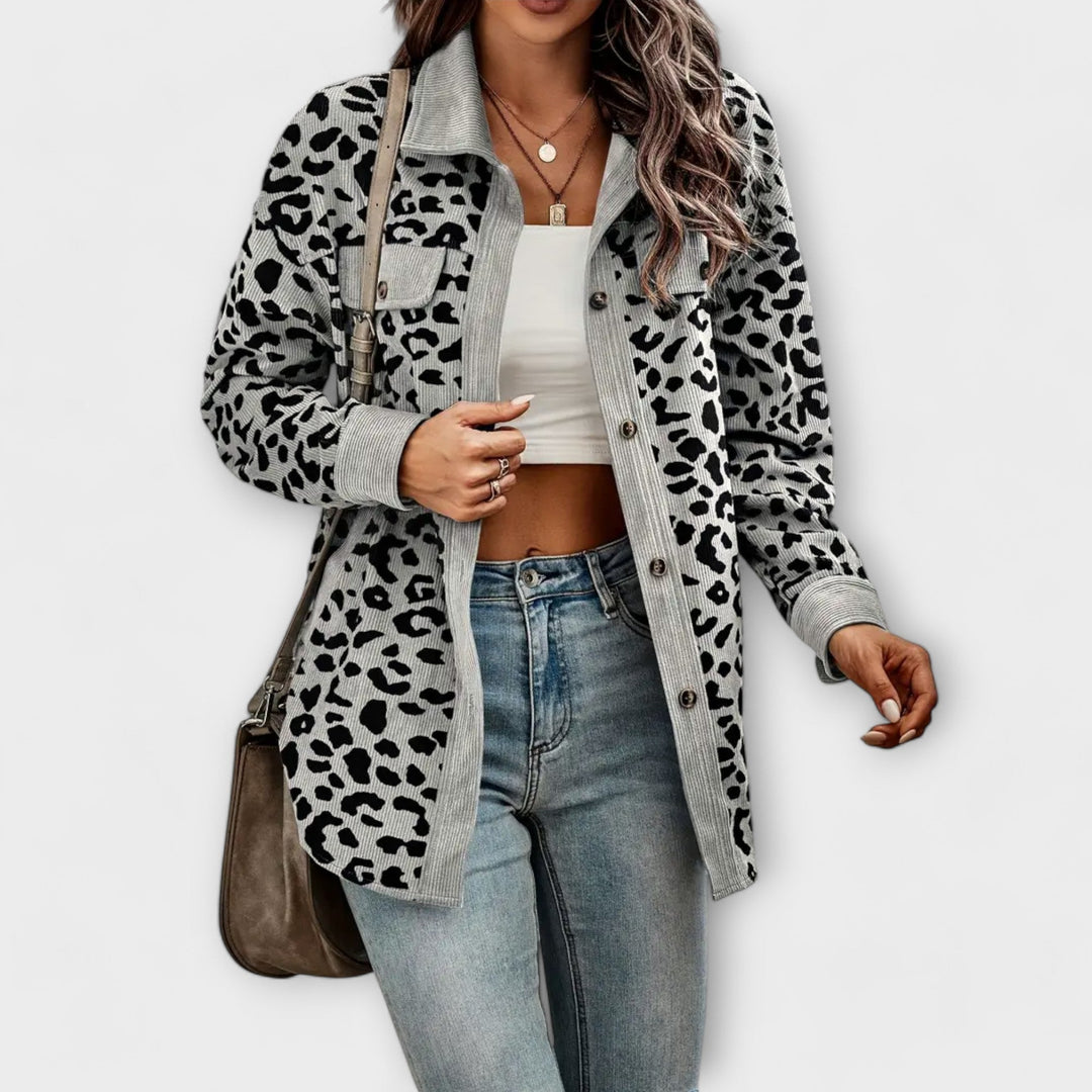 Image of Women's Button-Down Animal Print Shacket