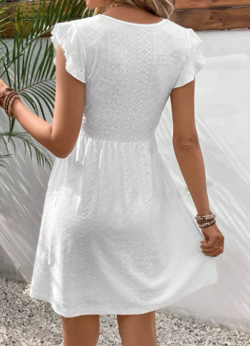 Image of Women's Flutter Sleeve A-Line Mini Dress