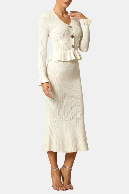 Image of Women's Long Sleeve Fit & Flare Midi Dress