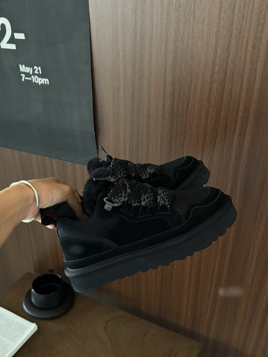 Image of Women's Platform Faux Fur Trim Sneakers