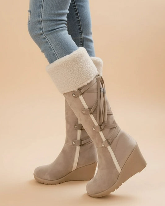 Women's Knee-High Winter Wedge Boots