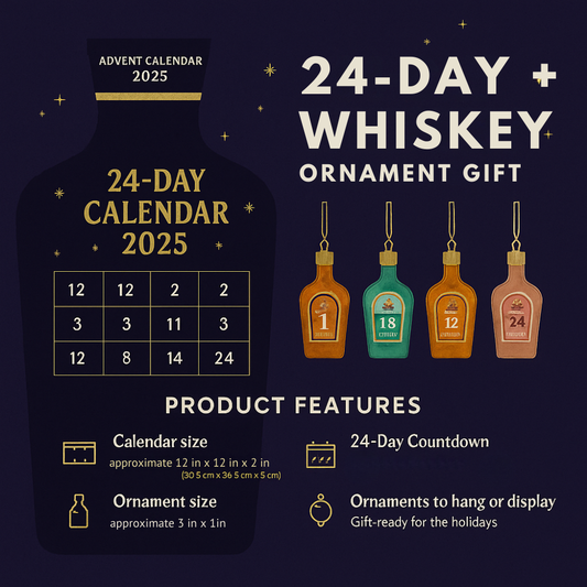 24-Day Whiskey Advent Calendar - Decorative Countdown Display