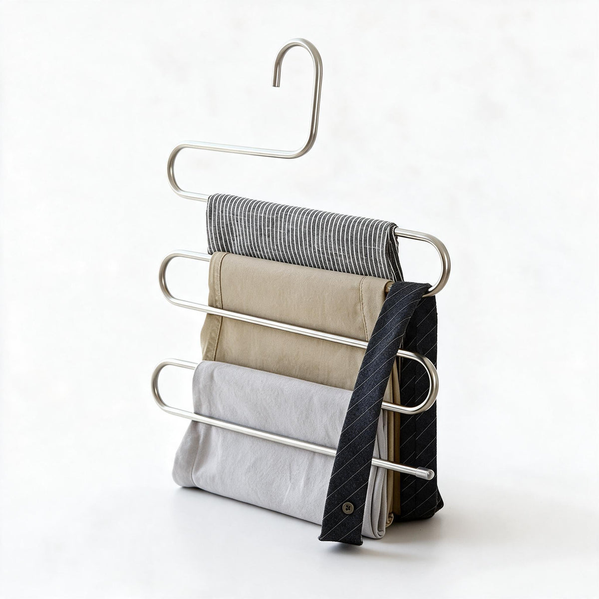 5-Tier S-Shaped Stainless Steel Trouser Hanger
