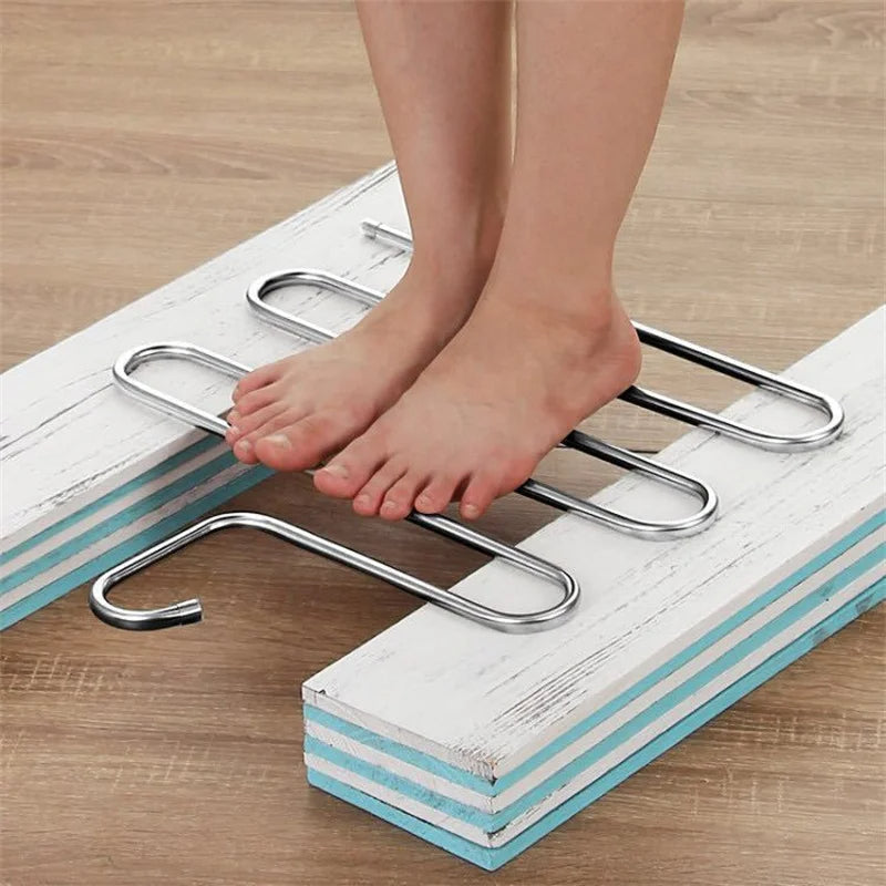 5-Tier S-Shaped Stainless Steel Trouser Hanger