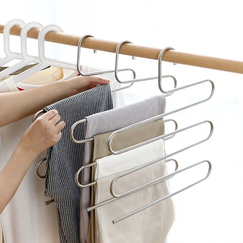 5-Tier S-Shaped Stainless Steel Trouser Hanger