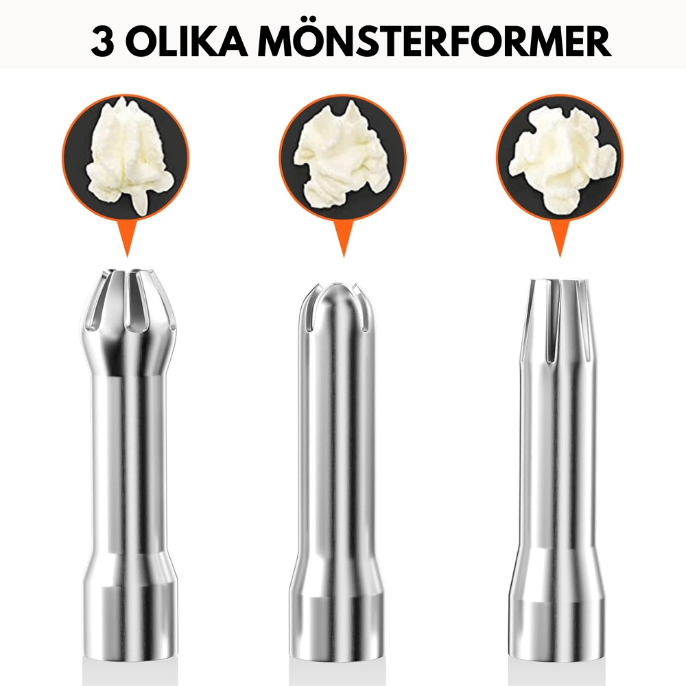 500ml Aluminum Whipped Cream Dispenser with Three Nozzles and Siphon Mechanism