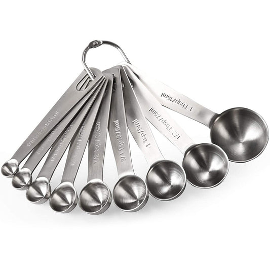 9-Piece Stainless Steel Measuring Spoon Set for Dry and Liquid Ingredients