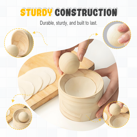 Dumpling | Wooden Dough Press | Non-Stick Surface