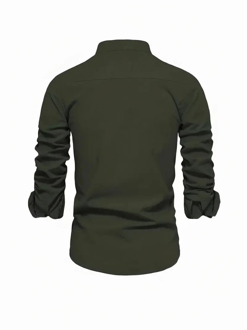 Men's Band Collar Stylish Shirt