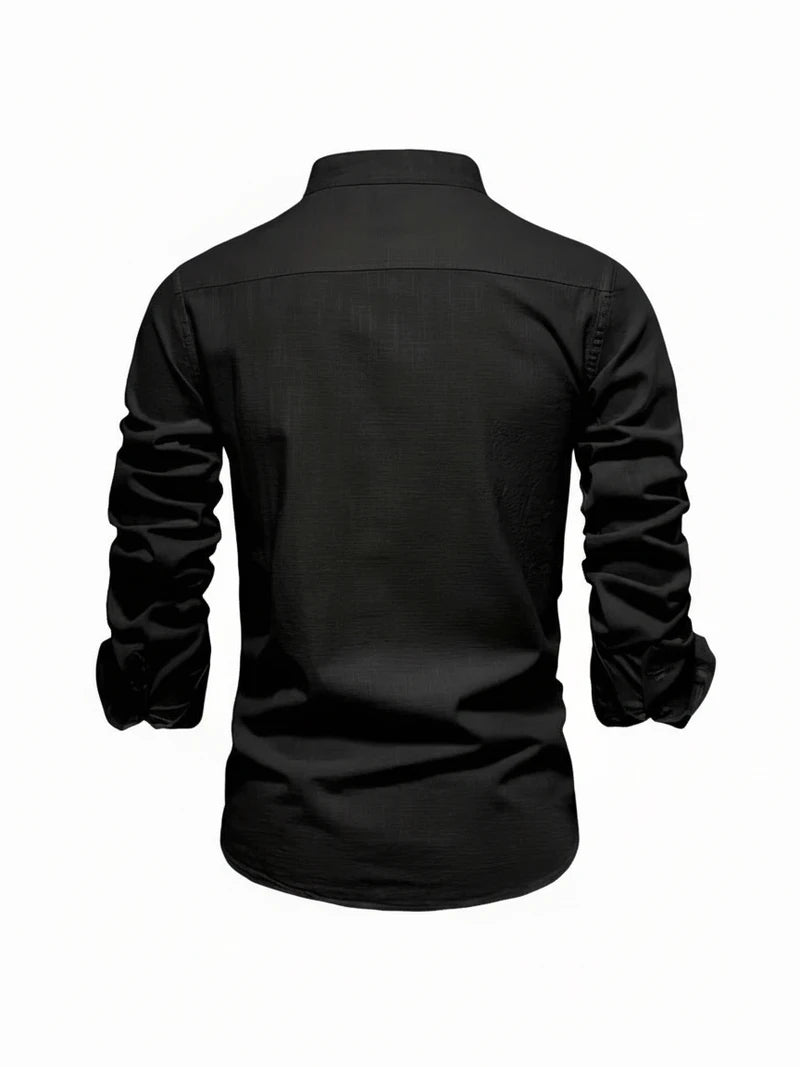 Men's Band Collar Stylish Shirt