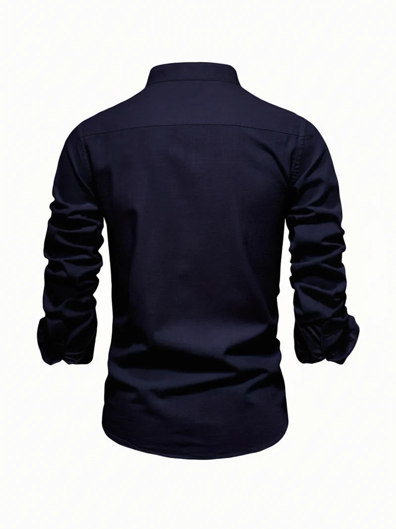 Men's Band Collar Stylish Shirt