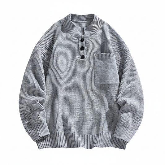 Men's Henley Pocket Sweater