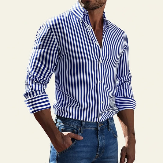 Men's Striped Button-Down Shirt