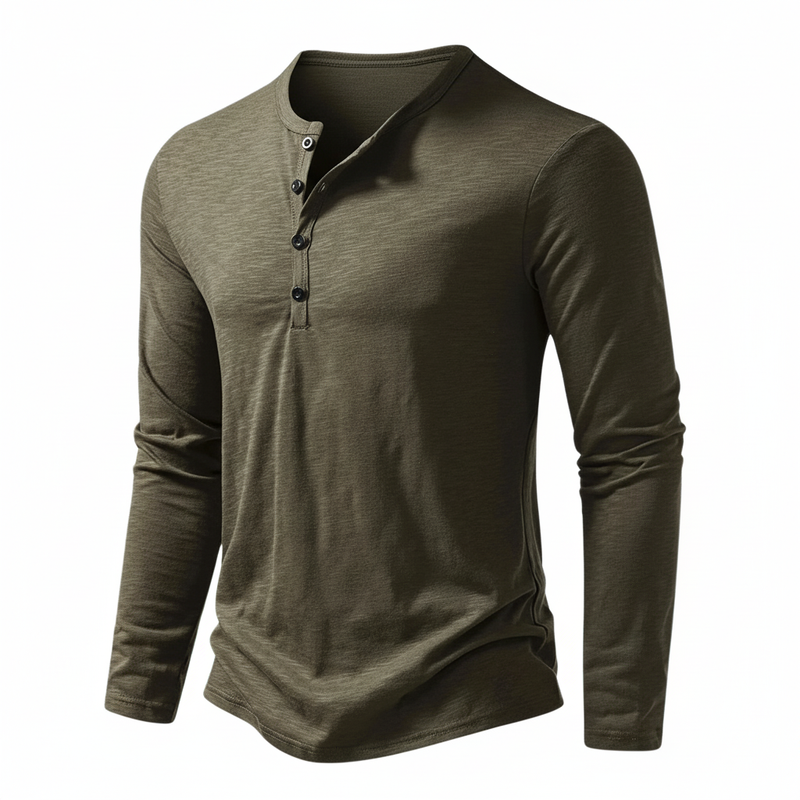 Men's Long Sleeve Henley Shirt