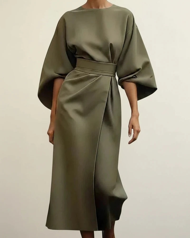 Elegant Wrap Midi Dress