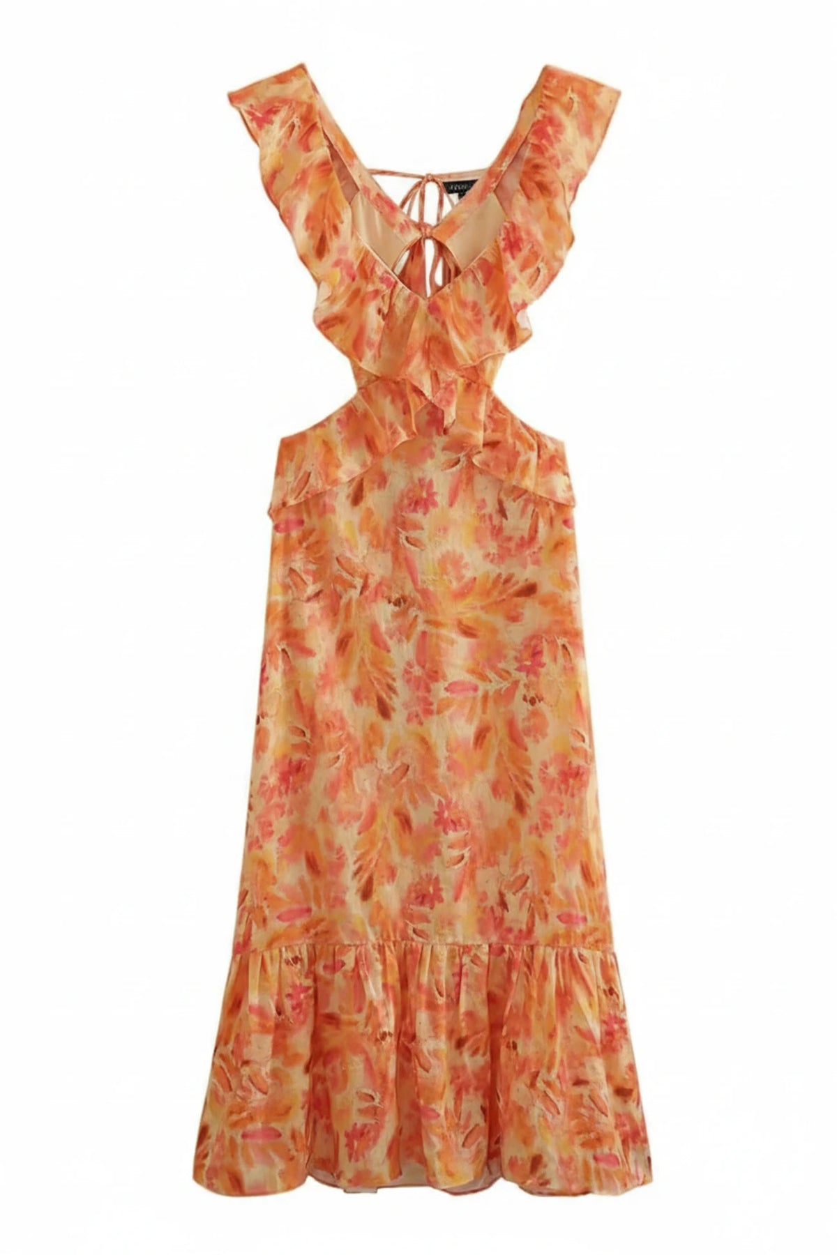Elegant Floral Ruffle Maxi Dress