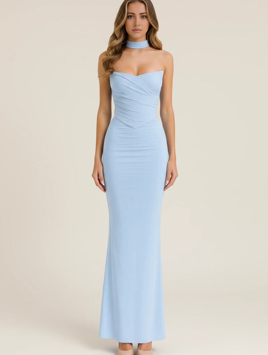 Elegant Strapless Sweetheart Maxi Dress