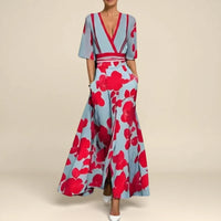 Elegant Floral Wrap Maxi Dress