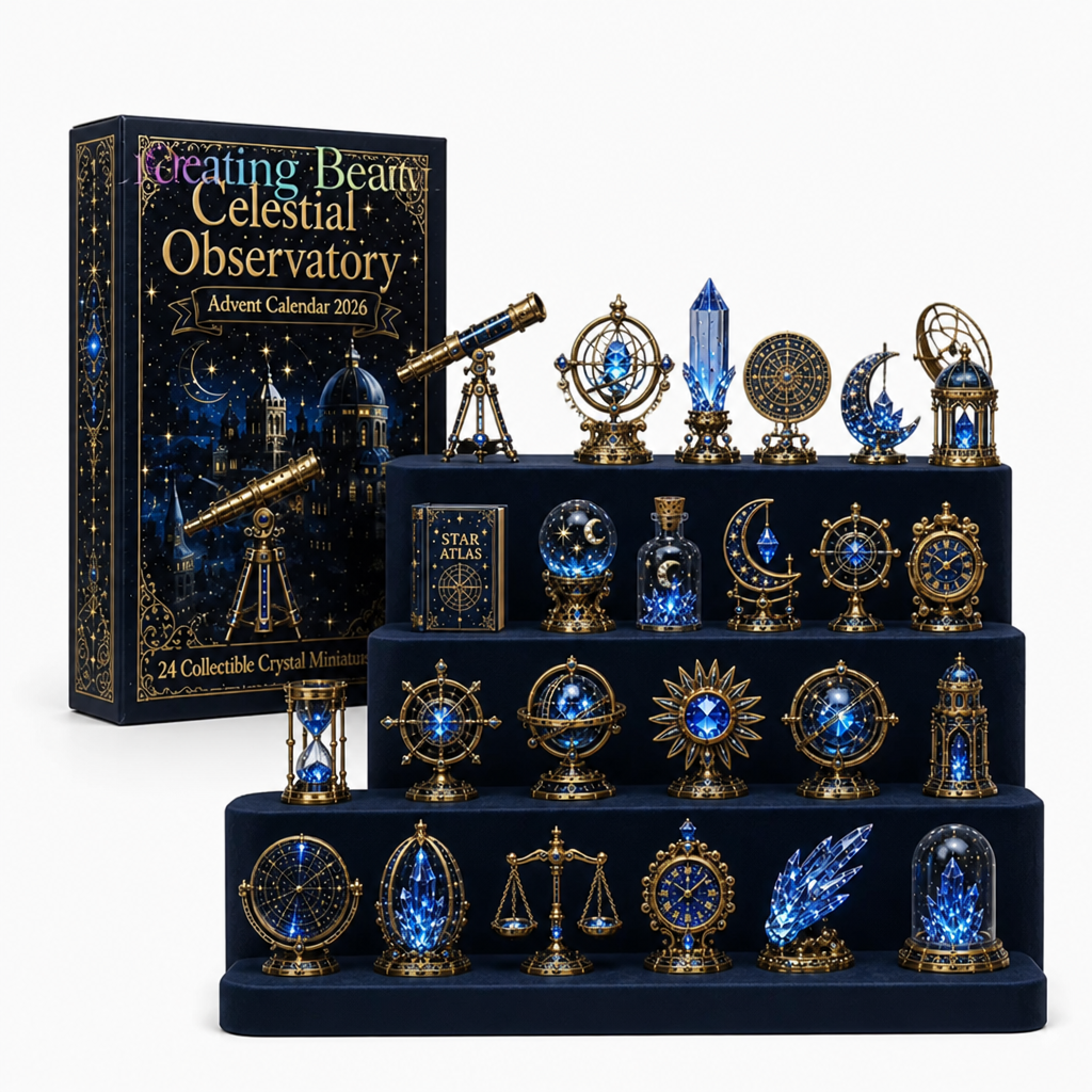 Advent Calendar with 24 Crystal-Style Decorative Miniatures