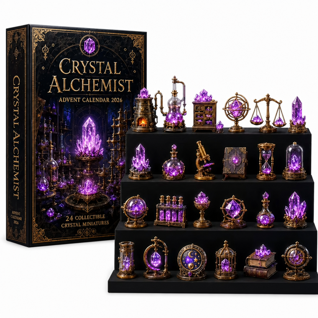 Advent Calendar with 24 Crystal-Style Decorative Miniatures