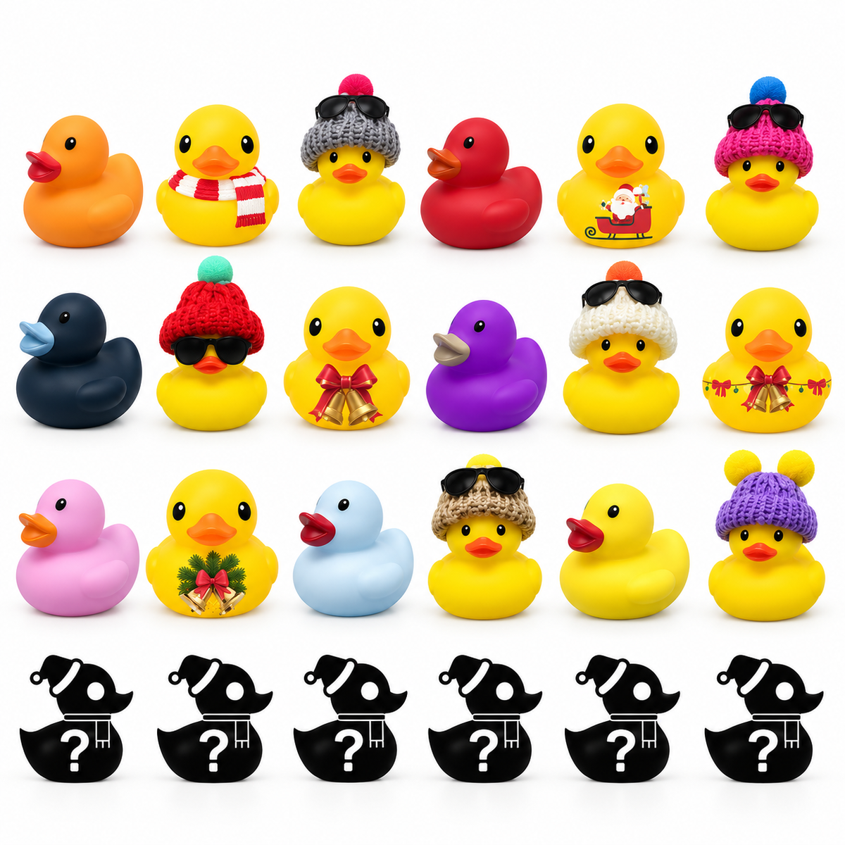 Advent Calendar with 24 Rubber Animals - Christmas Countdown Seasonal Activity for Kids