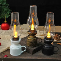 Antique-Style Wireless LED Lantern with Flickering Light and Decorative Glow