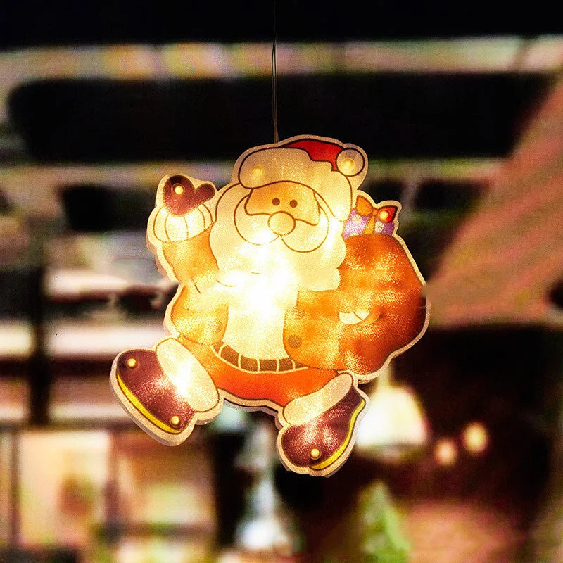 Battery-Operated LED Christmas Window Silhouette Lights