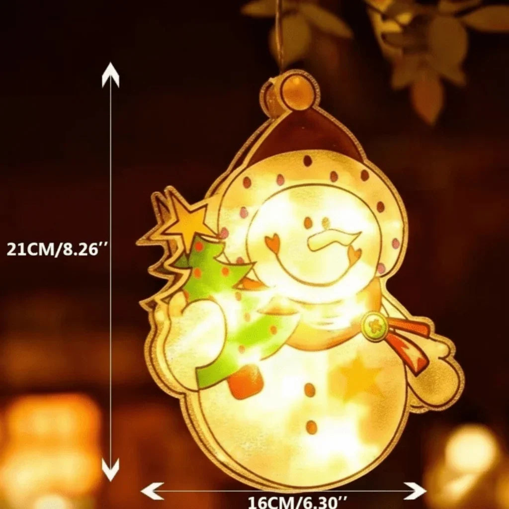 Battery-Operated LED Christmas Window Silhouette Lights