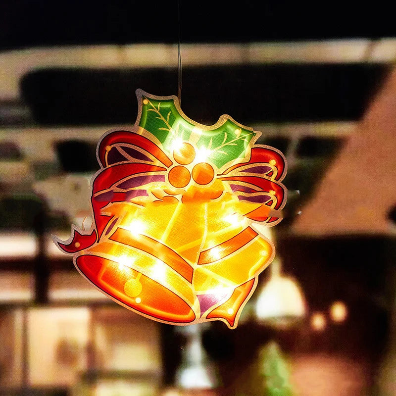 Battery-Operated LED Christmas Window Silhouette Lights