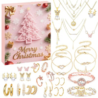 Children's Christmas Countdown Advent Calendar with 24 Unique Holiday Decorative Accessories
