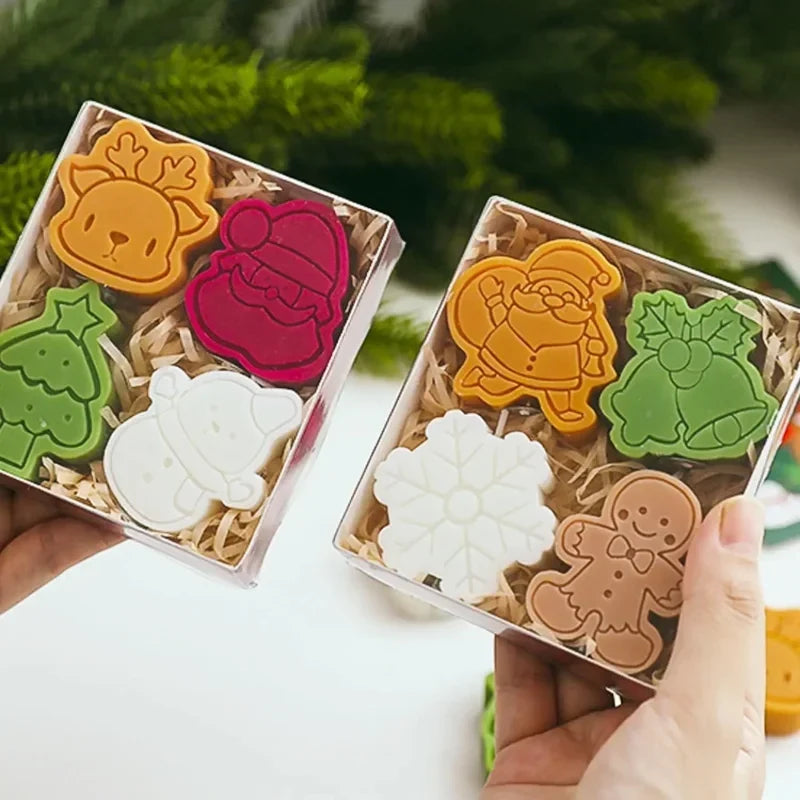 Christmas Candle Gift Set with Festive Designs and Decorative Shapes for Holiday Décor