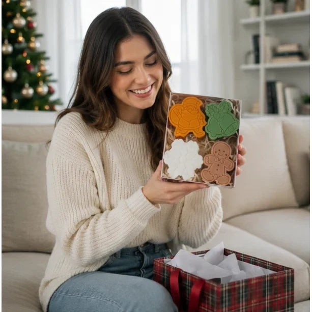 Christmas Candle Gift Set with Festive Designs and Decorative Shapes for Holiday Décor