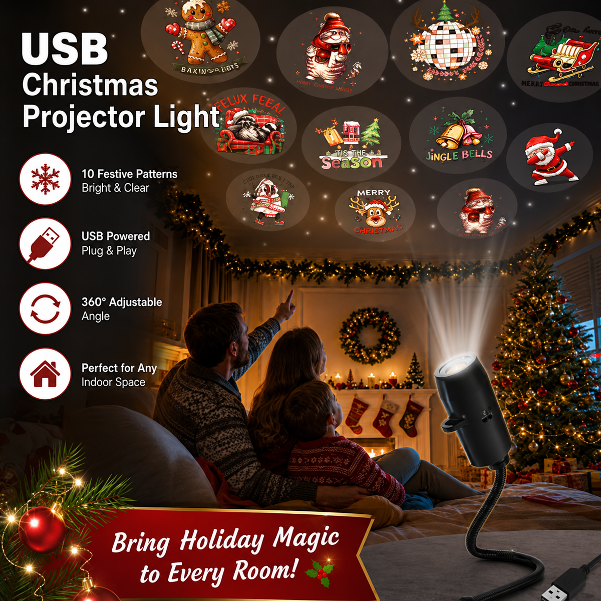 Christmas Light Projector for Home & Yard