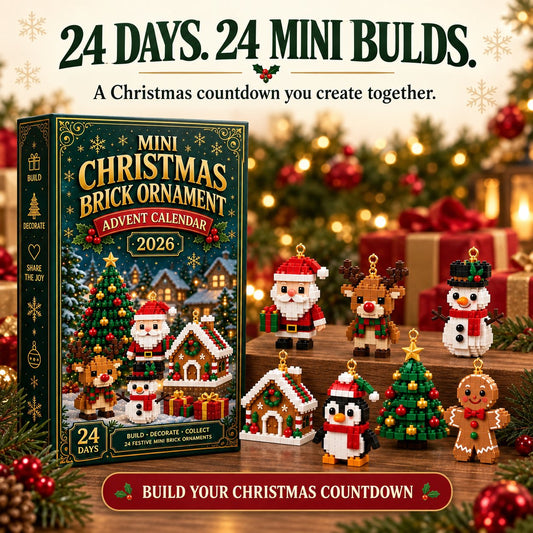 Christmas Ornament Advent Calendar with 24 Mini Building Sets for Holiday Decoration