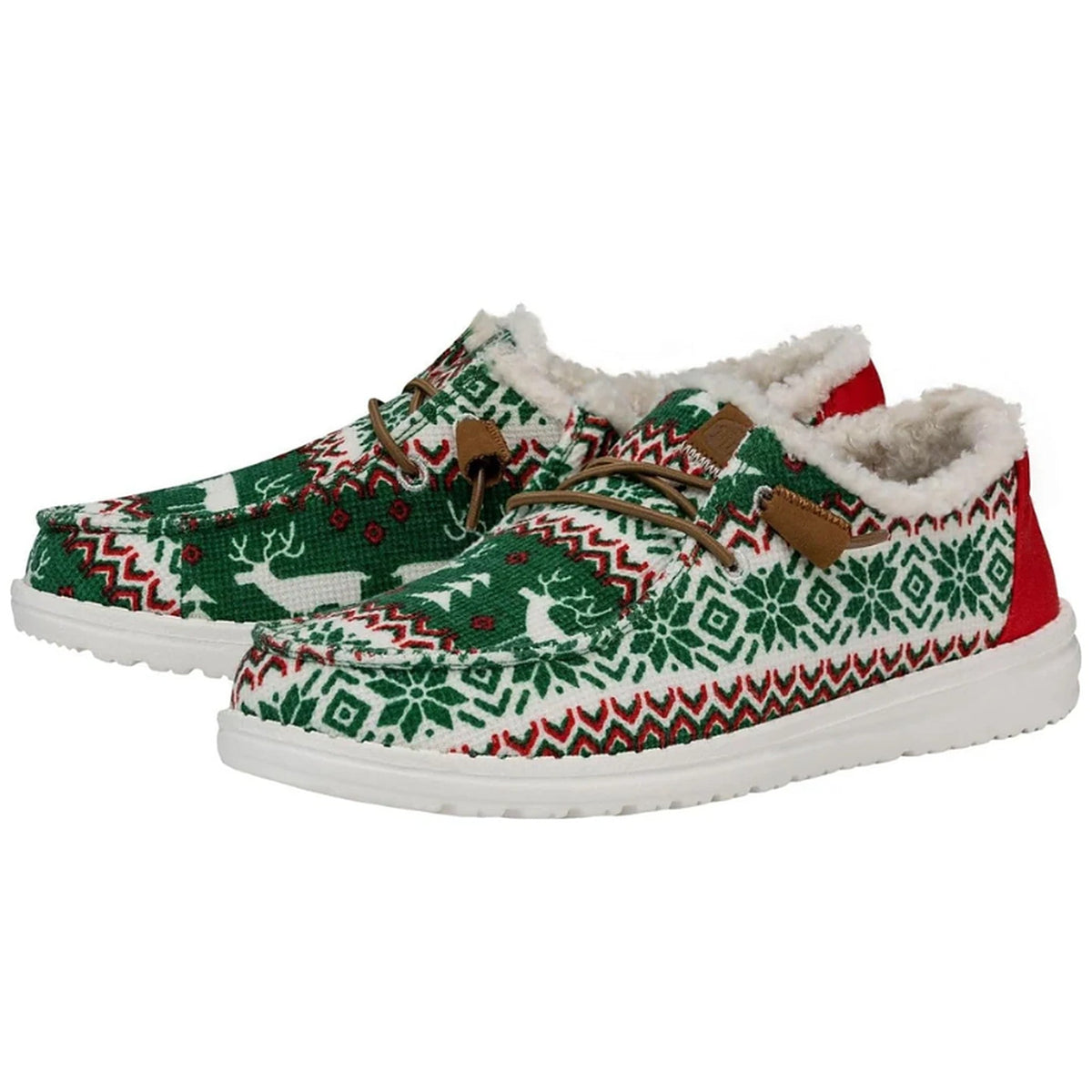 Christmas Shoes - Women's Lined Slip-Ons with Nordic Winter Pattern